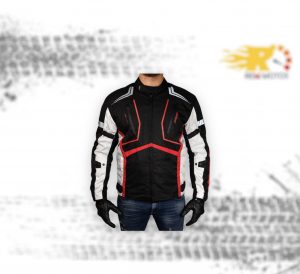 Chaqueta para moto Armad Gear roja maxdura impermable