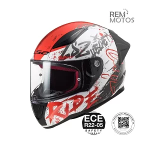 Casco integral moto LS2 FF353 evo rapid rojo