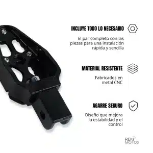 Pedalines estriberas reposapies para moto CNC - Imagen 2