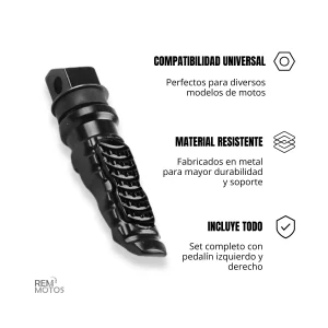 Pedalines estriberas apoya pies para moto - Imagen 2